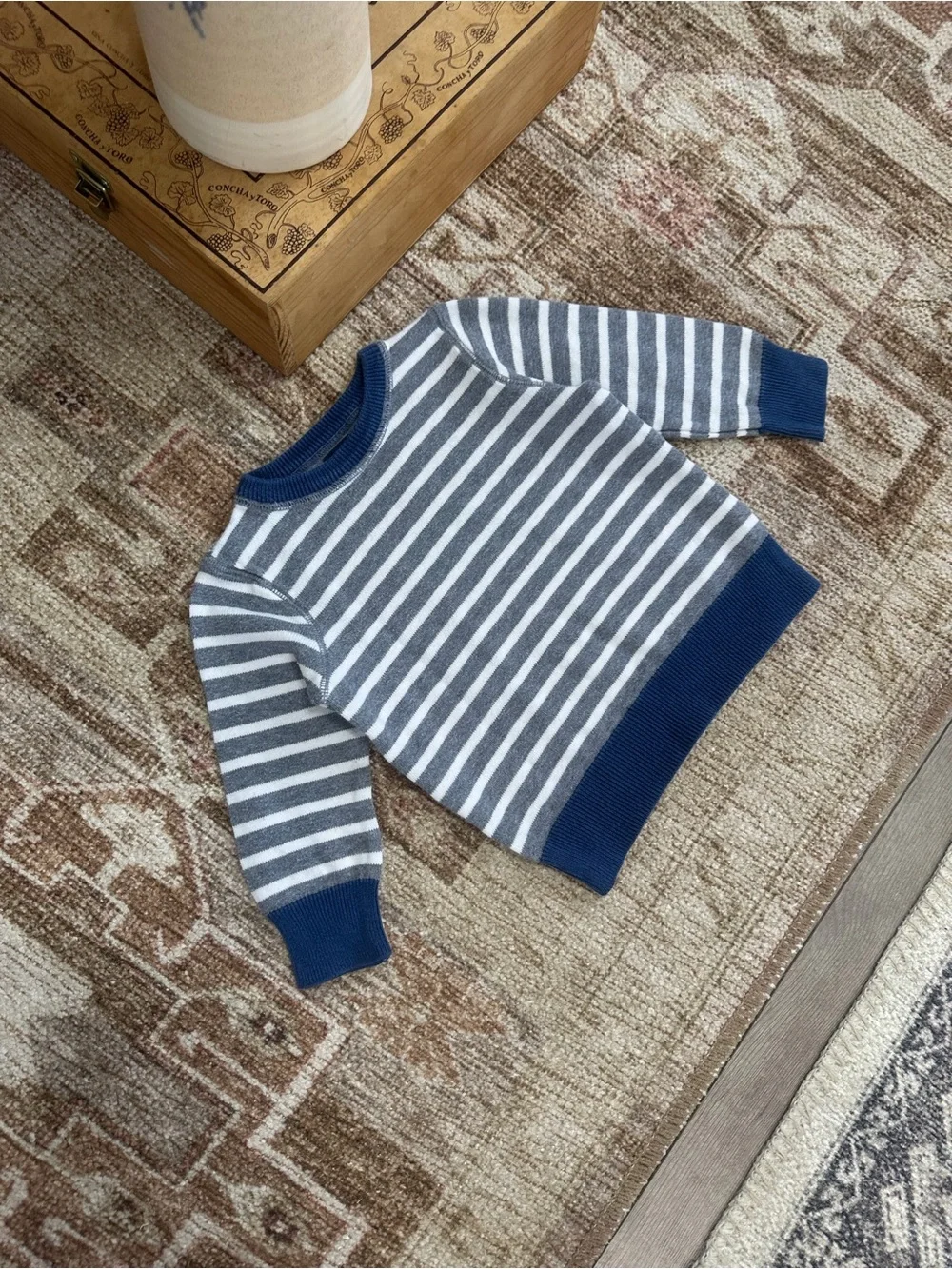 Baby Gap Toddler Boy Knit Sweater 12-18 Months Striped Crewneck Cotton